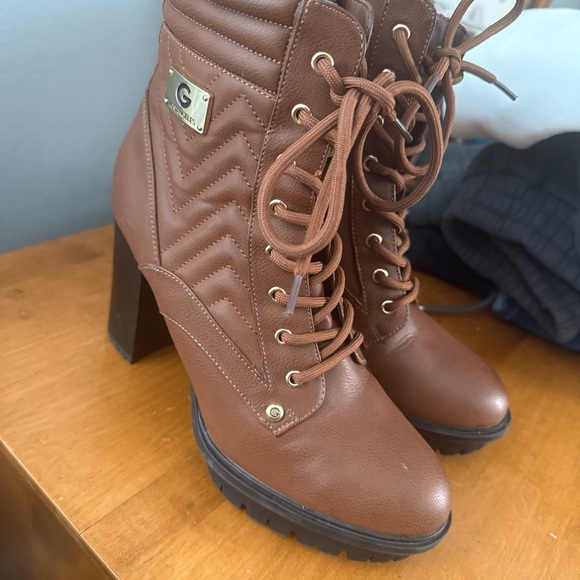 GBG Los Angeles Women's Tan Heeled Boots - Picture 3 of 11